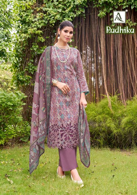 ALOK SUITS RADHIKA JAM COTTON PRINT WITH FANCY EMBROIDERY WORK SUITS AT ...