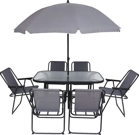 JOYTIO Folding Patio Dining Set, Garden Patio Furniture Set, 8-Piece ...