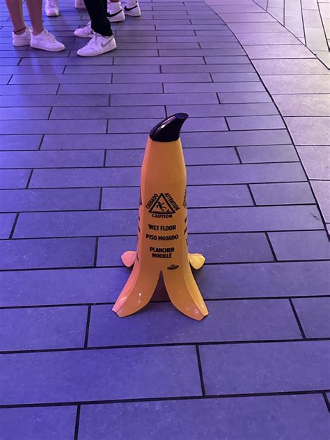 Banana shaped wet floor sign in San Juan, Puerto Rico : r ...