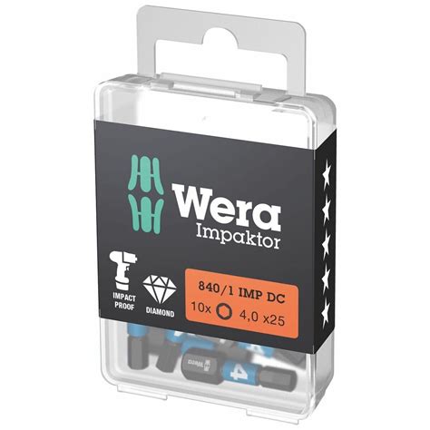 IMPAKTOR bit for hex socket, 1/4 inch C 6.3 Set of 10 bits 4 mm ...