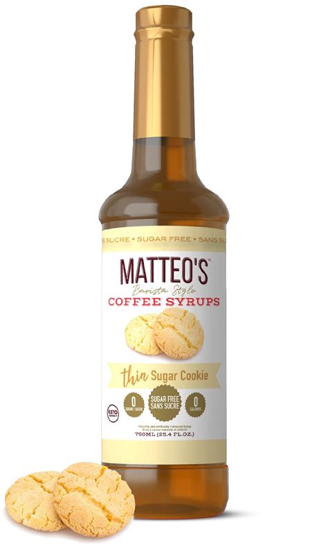 Sugar Free Coffee Syrup, Sugar Cookie - Matteo's Coffee Syrup