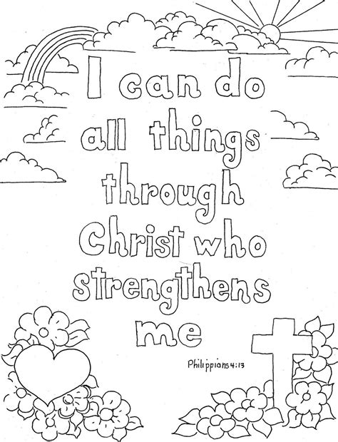 Coloring Pages for Kids by Mr. Adron: Philippians 4:13 Print And Color ...