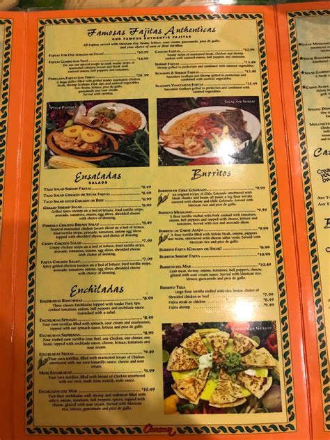 Menu at Cancun Mexican Grill & Bar, Sevierville