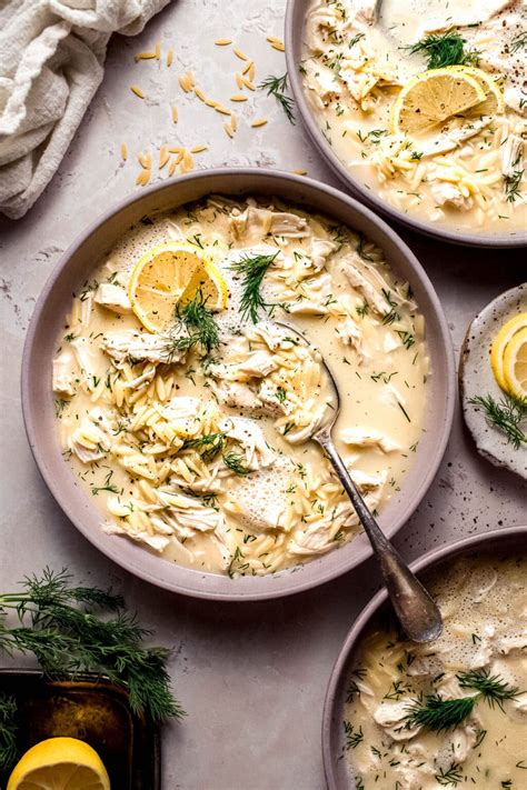 Avgolemono Soup with Orzo (Greek Lemon Chicken Orzo Soup)