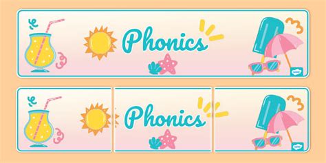 Summer Vibes Themed Phonics Display Banner