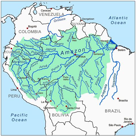 Amazon Basin : Rivers Flowing Into the Amazon River : r/MapPorn