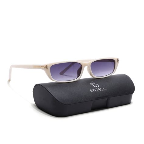 Eyejack White Rectangle Sunglasses for Women (3972CL1023) – Eyejack Eyewear