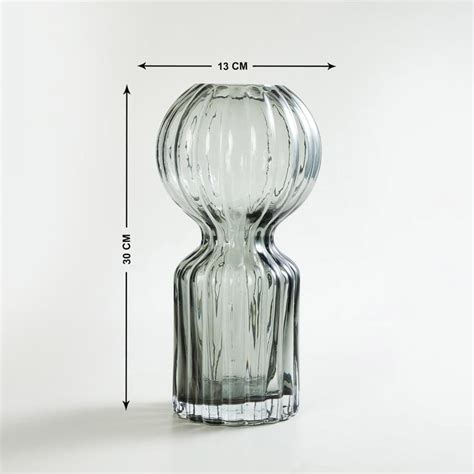 Buy Brian Glass Ribbed Vase from Home Centre at just INR 1399.0