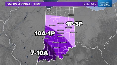 Arrival zones for heavy snow across Indiana on Sunday | wthr.com