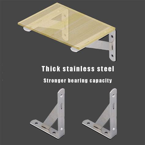 Buy Brackets 4mm Thick Heavy-Duty, Stainless Steel Solid Shelf Support ...
