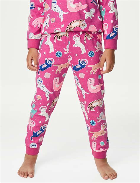 Buy Pure Cotton Glow In The Dark Cat Pyjamas (1-8 Yrs) at Marks & Spencer