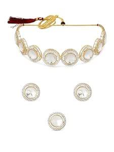 Buy ZAVERI PEARLS Gold Tone Round Austrian Diamonds Embellished ...