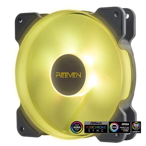 Reeven Kiran Sync 120mm RGB LED Fan, Quiet Case/CPU Cooler Fan Single ...