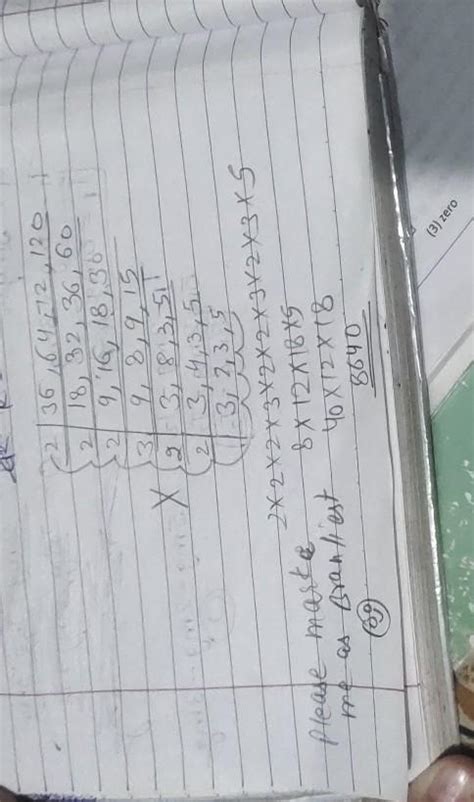 find the LCM using short division method 36,64,72,120 - Brainly.in