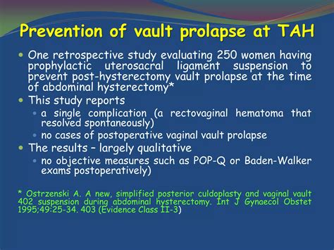 Preventing vault prolapse after hysterectomy | PDF