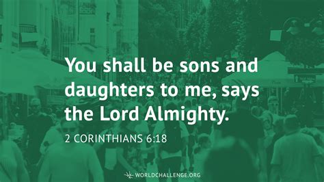 2 Corinthians 6:18 | worldchallenge.org