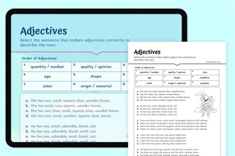 Grade 5 Order Adjectives worksheets | Free Interactive & Printable ...
