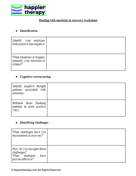 Image result for Your Recovery Tool Box Worksheet