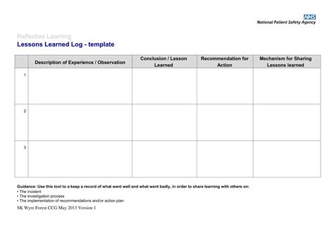 Free Printable Lessons Learned Templates (Excel, PDF, Word) Project Example