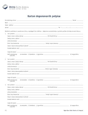 Karton Deponovanih Potpisa - Fill and Sign Printable Template Online