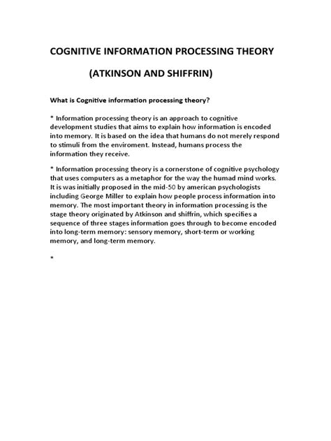 Information Processing Theory Model 的图像结果