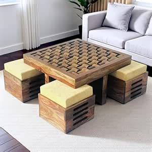 Ikiriya Nirva Sheesham Wood Accent Coffee Table Set/Center Table/Sofa ...