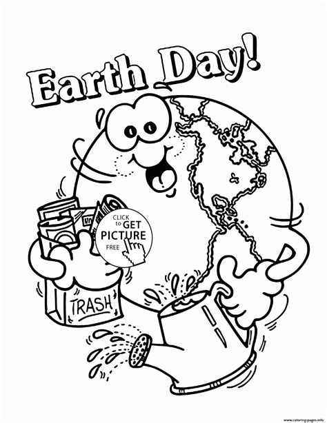Earth Day Coloring Sheet Free Printable