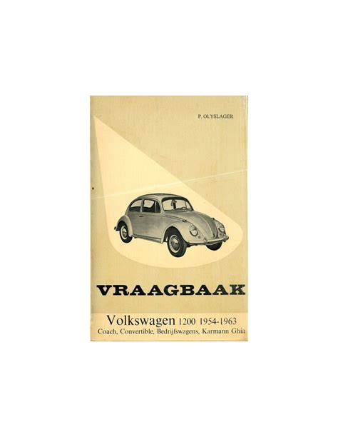 1954 - 1963 VOLKSWAGEN 1200 WORKSHOP MANUAL DUTCH