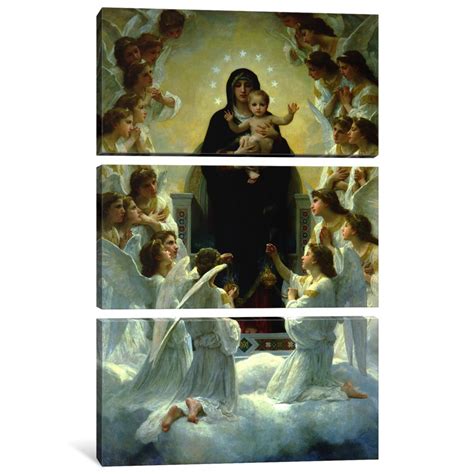 iCanvasART 3 Piece The Virgin with Angels, Canvas Print by William ...