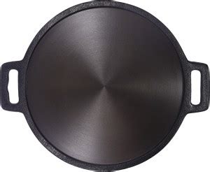 ziloty 12 inch pre-seasoned cast iron dosa tawa/pan (30 cm) with extra ...