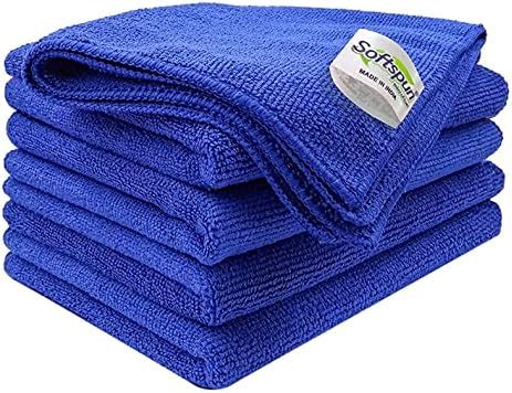 SOFTSPUN Microfiber Cloth - 2 pcs - 340 GSM Grey! Thick Lint & Streak ...