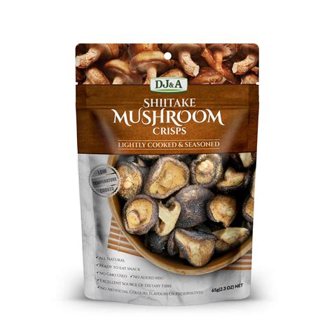 Shiitake Mushroom Crisps - Lightly Cooked and Seasoned 2.3 oz (Pack of ...