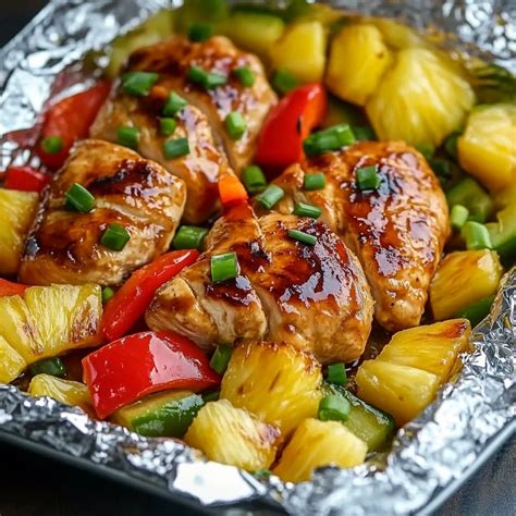 Easy and Delicious Teriyaki Chicken Pineapple Foil Packets for Any Meal ...