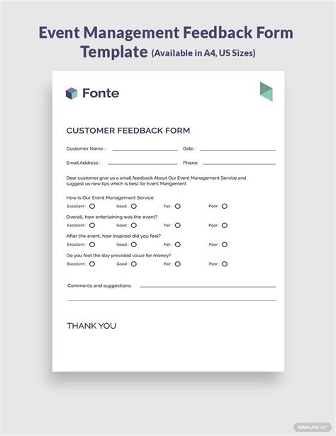 Editable Feedback Form Templates in Word to Download
