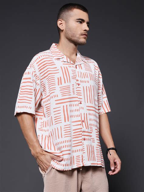 Mens Half Sleeve Casual Shirt – Orange – pronk.in