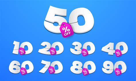 Venta de etiquetas de etiquetas de números 3d con diferentes descuentos ...