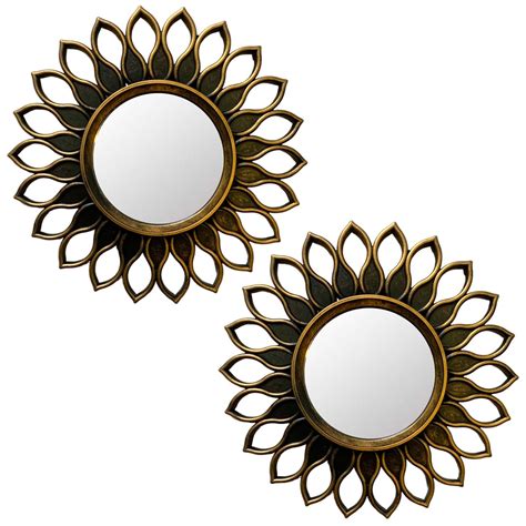 Buy Art Street Set of 2 Decorative Wall Mirror Sunflower Designed for ...