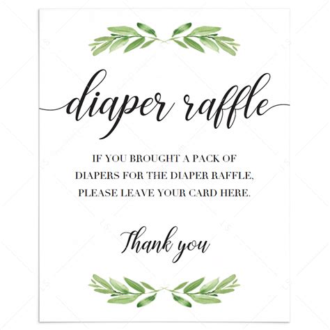 Diaper Raffle Wording Ideas