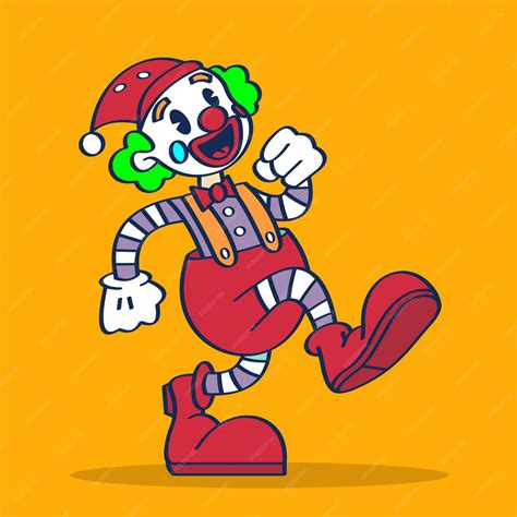 Premium Vector | Vector circus character the clown walking with happy ...