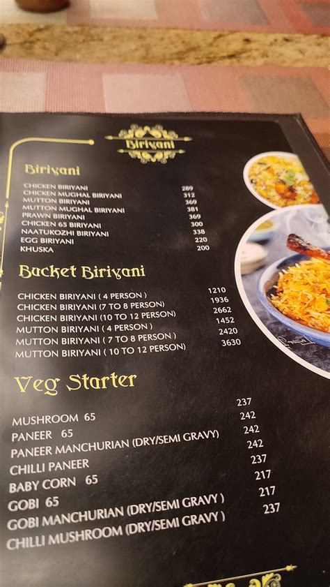 Menu at Mohammed Sulaiman Biriyani - The Biriyani's Palace, Chennai