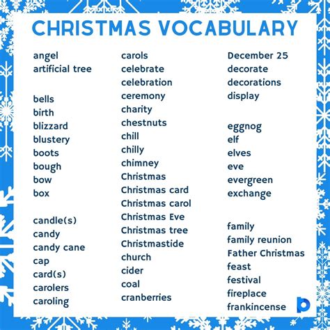 Christmas Words List Of 100 Popular Words, 49% OFF