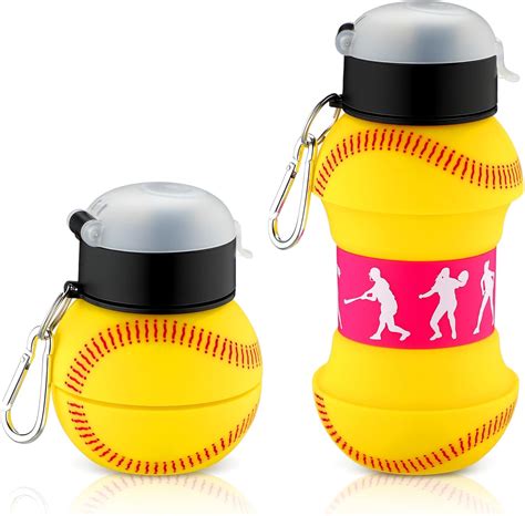 Amazon.com: Jingmore Softball Collapsible Water Bottle 18 oz Clip on ...