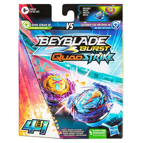 Beyblade Burst QuadStrike Ultimate Evo Valtryek V8 Divine Xcalius X8 ...