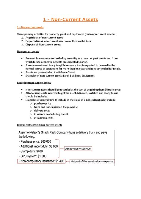Non Current Assets Examples