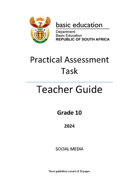 2024 CAT PAT Grade 10 Teacher Guide - Practical Assessment Task Teacher ...
