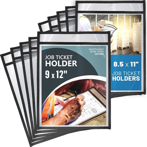 Amazon.com : JUZARI 10 Pack Job Ticket Holders 8.5x11 & 9x12 Bundle ...