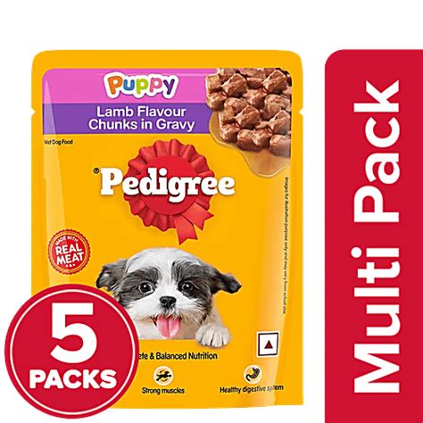 Buy Pedigree Puppy Wet Dog Food, Lamb Chunks in Gravy Online at Best ...