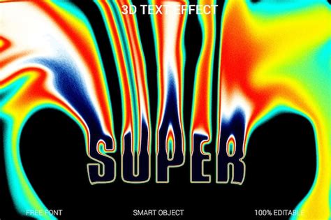 Super liquid text effect templat | Premium PSD