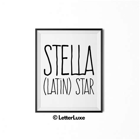 Stella Name Meaning Print - Nursery Decor – LetterLuxe