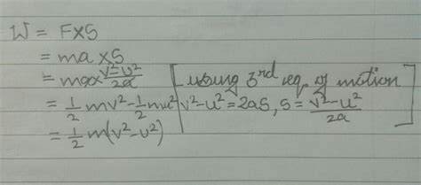 Work done formula derivation - Brainly.in
